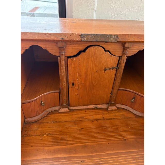 18th Century Dutch Bombe Slant Front Secretary Desk in Pine For Sale - Image 9 of 10