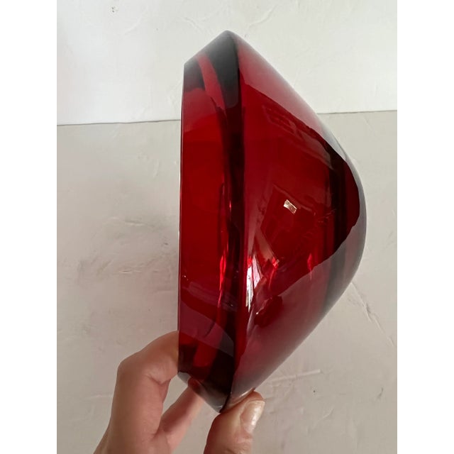 Red Red Glass Bowl For Sale - Image 8 of 10