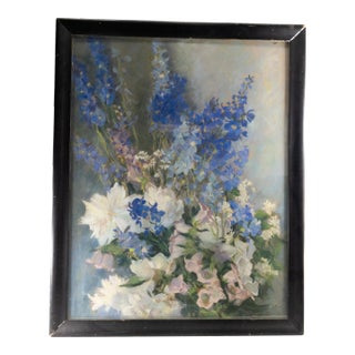 Early 20th Century Pastel Floral Still Life Painting After Laura Coombs HIll For Sale