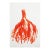 The Orange Cloth 3 - Abstract Flowy Minimalist Figurative Ink Painting on Paper by Bettina Mauel For Sale