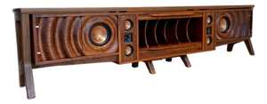 Wave Stereo Console in Walnut With Inset Epoxy Top by Michael Maximo