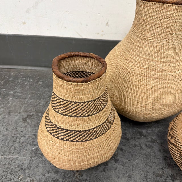 2020s Singita Binga Nongo Natural Woven Gourd Baskets, Set of Three For Sale - Image 5 of 12