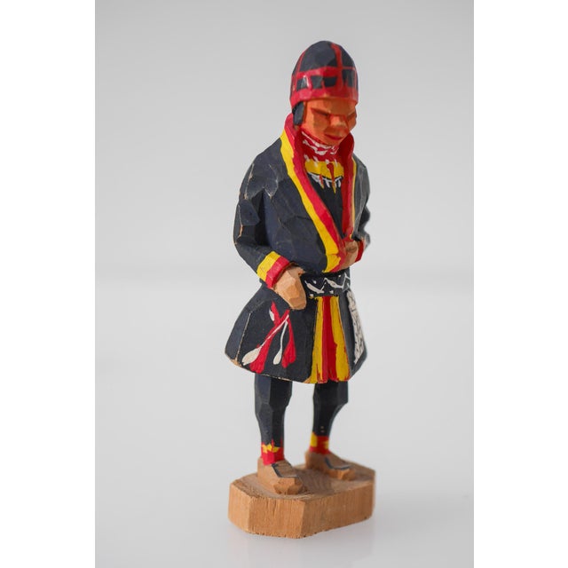 Mid-20th Century Scandinavian Traditional Hand-Carved Saami Figure from Georg Jonsson, 1950s For Sale - Image 3 of 18
