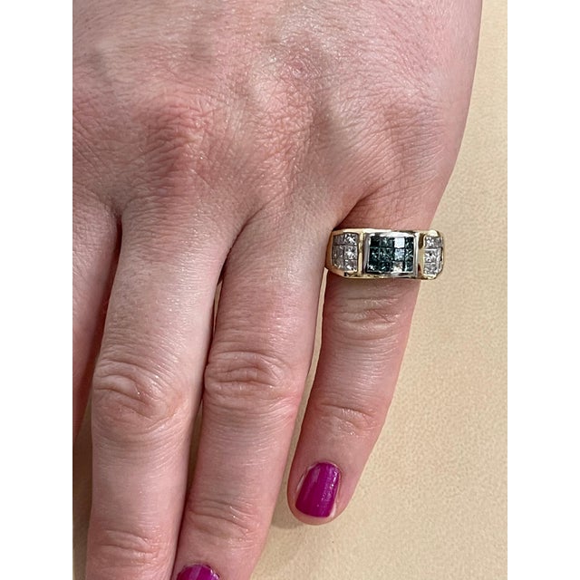 1.4 Carat Blue and White Diamond Cocktail Ring 14 Karat Yellow Gold For Sale - Image 14 of 18