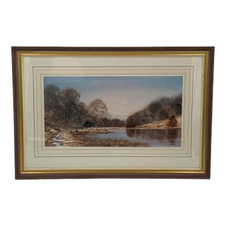 George Griff Griffiths Original Yorkshire Watercolor Painting Swinsty Reservoir For Sale