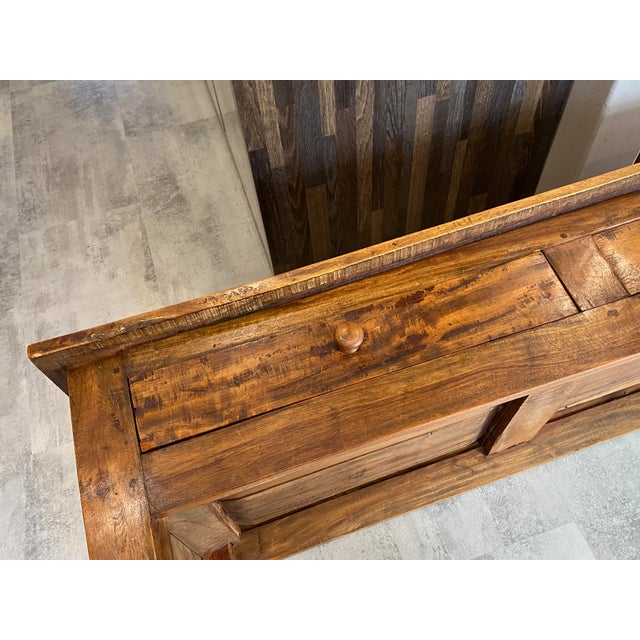 Rustic Farmhouse Coffee Table in Wood with Two Drawers, 1930s For Sale - Image 16 of 18