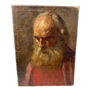 Antique 1910s Original Paul Gerhart Vowe Man Beard Oil Painting Portrait Realism