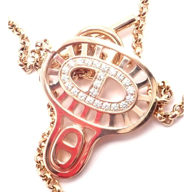18k Rose Gold Chaine D'ancre Divine Necklace by Hermes. *This necklace comes with certification and a box, ensuring its...