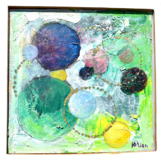 Wood "Emerald Spaces" Oil Painting by Martha Holden For Sale - Image 7 of 7