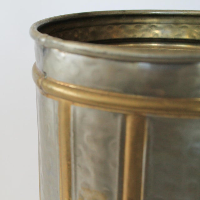 Vintage Hammered Brass Umbrella Holder For Sale In Milwaukee - Image 6 of 9