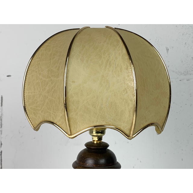 French Modern Wood Turned Mushroom Cocoon Table Lamp by Charles Dudouyt, 1950s For Sale - Image 6 of 14