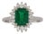 1.6Ct Zambian Emerald & Diamond Ring in Solid 14k Gold, Emerald Cut 8x6mm, Size 6.75 For Sale