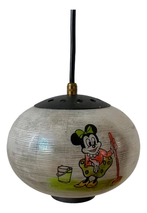 Ceiling Light with Walt Disney Motifs of Minnie and Mickey, 1950s