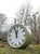 Double-Faced Illuminated Railway Station Clock with Green Quartz Conversion from RFT, Germany, 1950s For Sale - Image 10 of 14