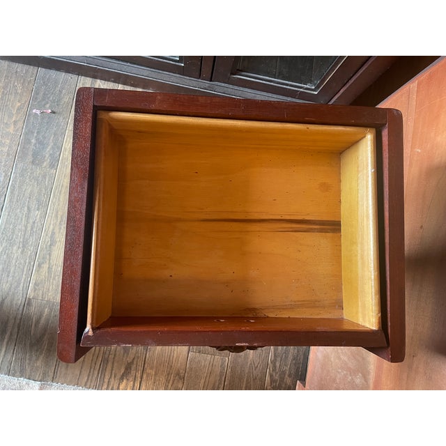 1950s Marble Top Mahogany Lyre Shaped Side Table With Drawer For Sale In Nashville - Image 6 of 12