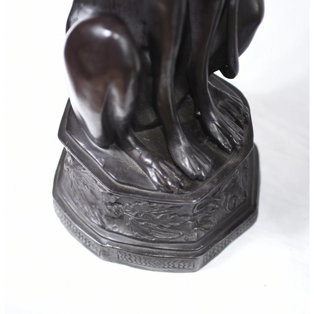 Brown Art Deco Bronze Greyhound Dogs Grey Hounds Statue, Set of 2 For Sale - Image 8 of 14