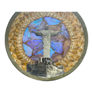 Museum-Quality Antique Brazilian Morpho Butterfly Wing Art Plate