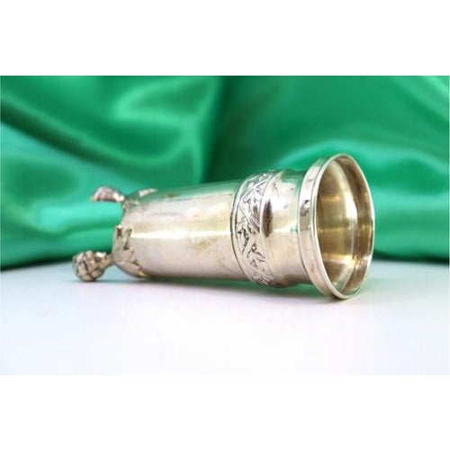 Low Silver Candlestick with Reliefs, in Very Good conditions. Designed 1890 to 1919 This piece has an attribution mark, I...