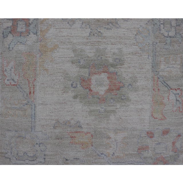 Gray Afghanistan Oushak Rug With Soft Gray Field and Faded Floral Motifs 2'1" X 4'7" For Sale - Image 8 of 10
