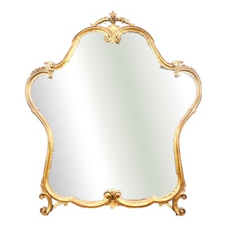 Vintage Gilded Wooden Mirror For Sale