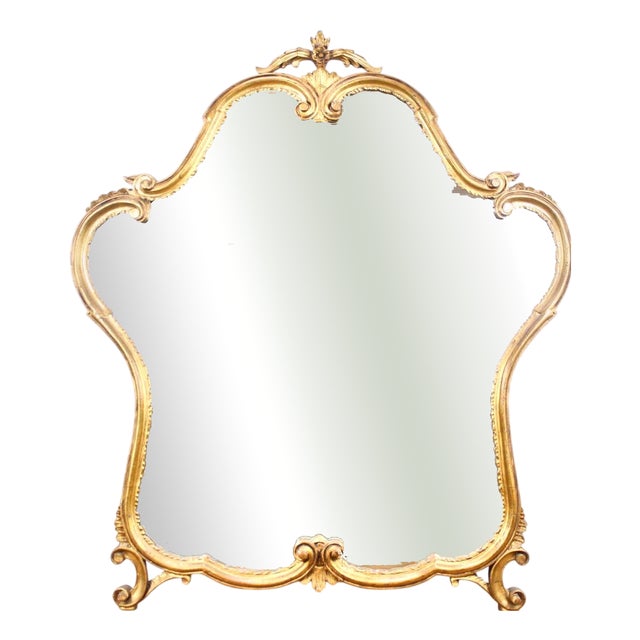 Vintage Gilded Wooden Mirror For Sale