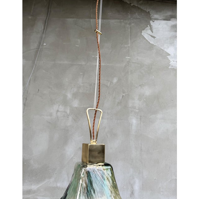 Italian Murano Glass Pendant Light in the style of Mazzega, 1970s For Sale - Image 11 of 18