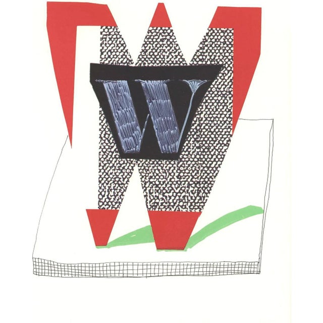 Contemporary David Hockney, W from Hockneys Alphabet, Lithograph For Sale - Image 3 of 3