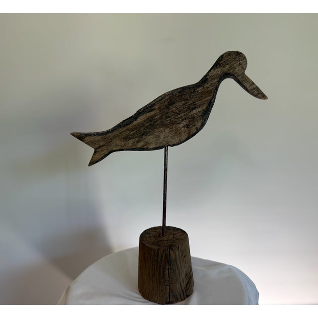 Brown 19th Century Wooden Shorebird Silhouette Weathervane, American Folk Art, Ca. 1880–1910 For Sale - Image 8 of 8