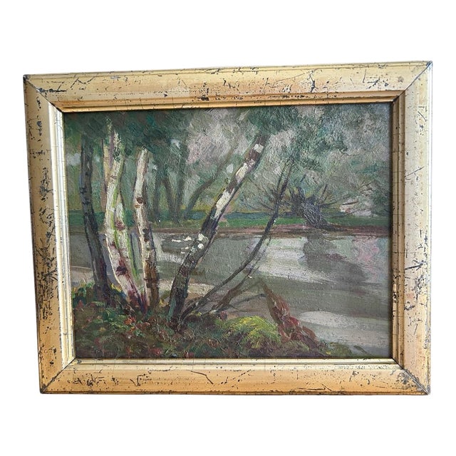 Mid 20th Century Diminutive Framed Landscape Oil Painting For Sale