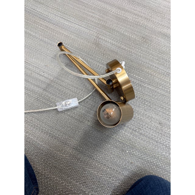 Brass Modern Brass-Tone Swing Arm Wall Lamp For Sale - Image 8 of 10