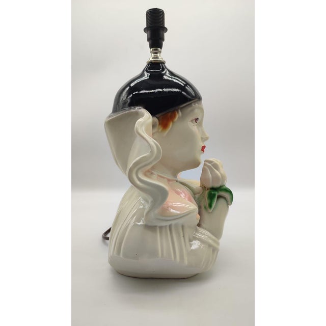 Hollywood Regency Large Postmodern Art Deco Revival Italian Table Lamp by Vicenze Pierrot, 1980s For Sale - Image 3 of 11