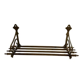 1930s Vintage Brass Luggage Train Car Railway Shelf For Sale