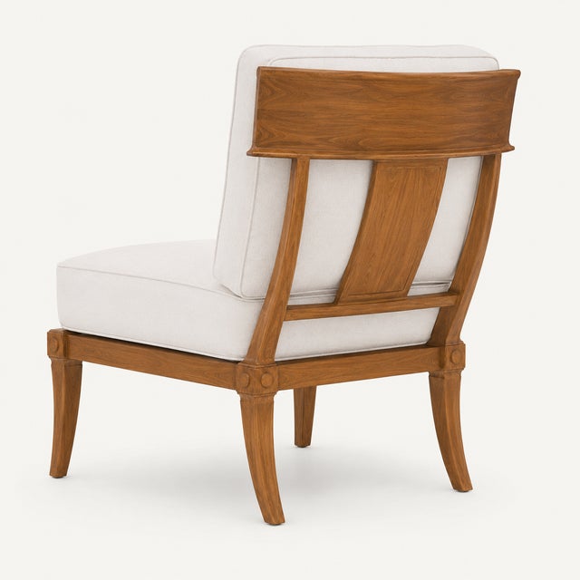 Teak Klismos Patio Lounge Chairs Set of 4 For Sale In San Diego - Image 6 of 6