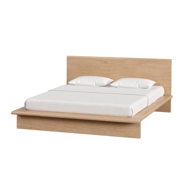 Halmstad Wood Platform King Bed, Blonde Oak For Sale - Image 9 of 9
