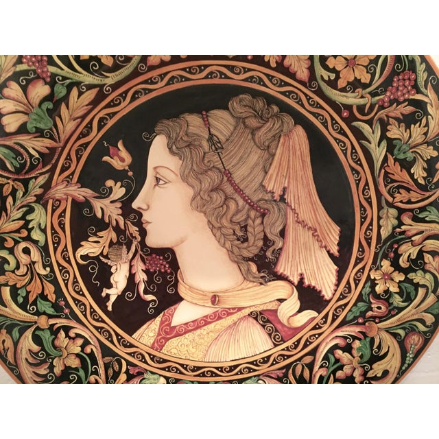 Giacomini Hand Painted Black Ceramic Platter For Sale In Fayetteville, AR - Image 6 of 9