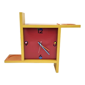 Welby Wall Hanging Shelf Clock Post Modern Memphis Style, 1980s