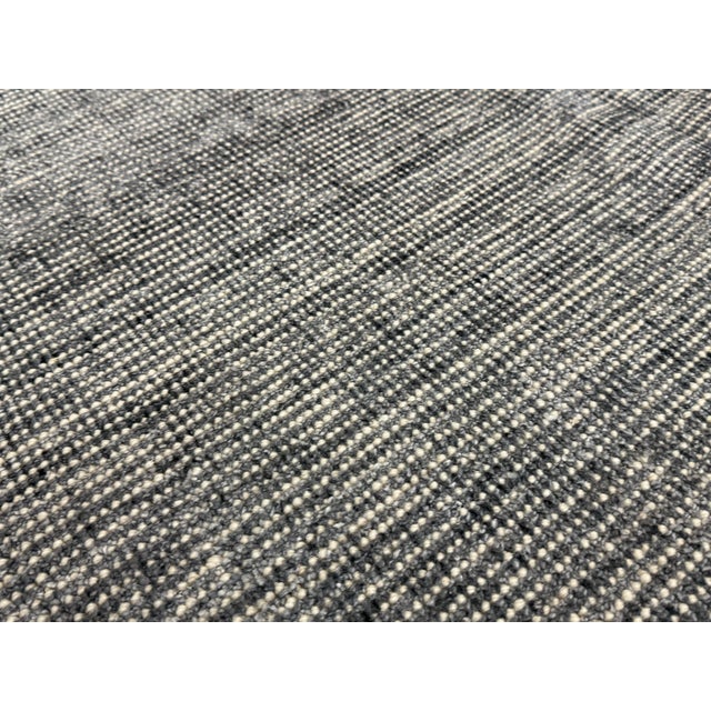Gray 9ft X 12ft Modern Carpet Textured Wool Flatweave Area Rug For Sale - Image 8 of 12