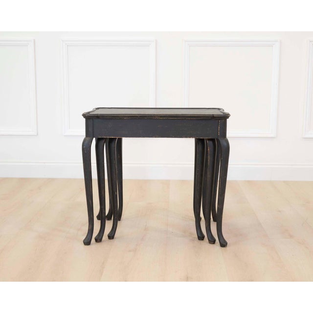 Mid 20th Century Set of Swedish Queen Anne Style Nesting Tables For Sale - Image 4 of 7