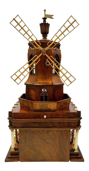 Early 19th Century Neoclassical Automaton Windmill Sewing Box