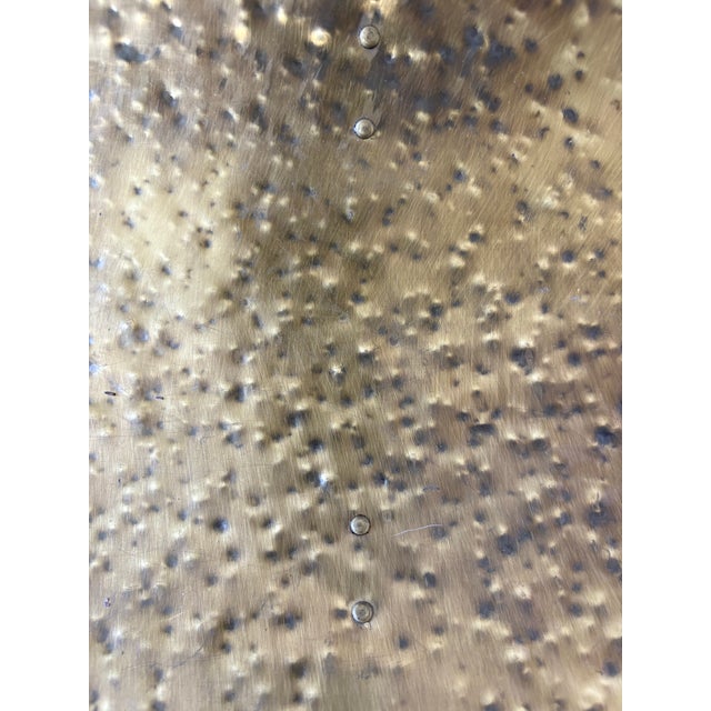 Brass Vintage Mid-Century Hammered Solid Brass Fireplace Log Holder – Large 25.5” Hearth Basket For Sale - Image 8 of 12