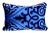 Blue Damask Cut Velvet Matching Lumbar Pillow Covers - a Pair For Sale - Image 4 of 11