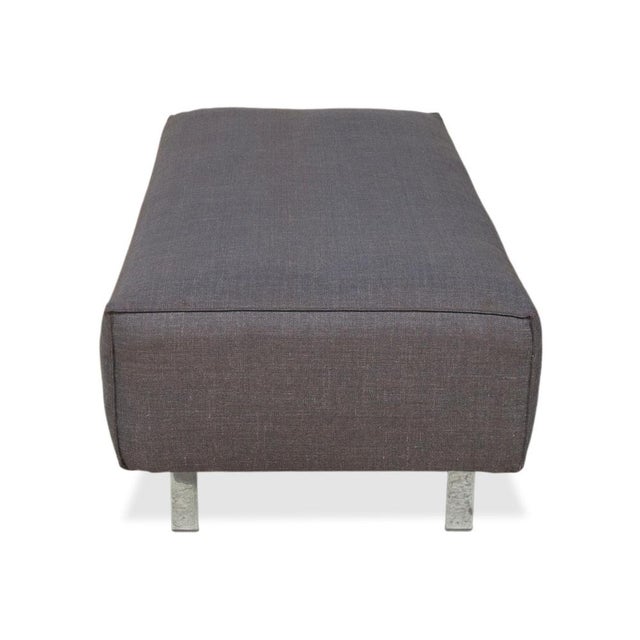 Textile Grata Ottoman in Grey Fabric For Sale - Image 7 of 8