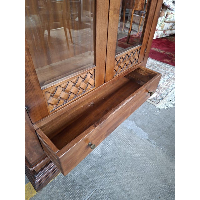 Arte Povera Style Wood and Cut Glass Display Cabinet, Piedmont, Saluzzo, 1960s For Sale - Image 9 of 12