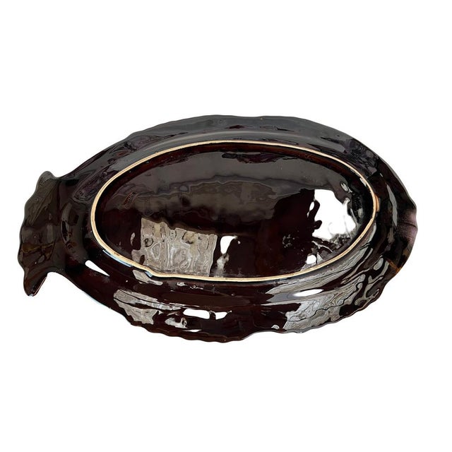 Black Fish Plates and Serving Dish from Vallauris, Set of 7 For Sale - Image 8 of 10