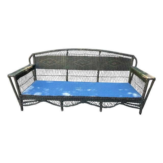 1930s Wicker Settee Bench For Sale