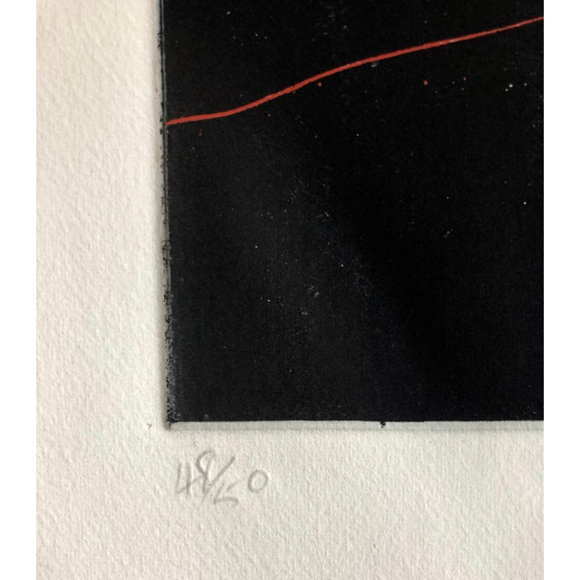 Surrealism Alistair Grant, Modern British Surrealist Abstract Bold Color Aquatint Etching Print Yellow Eye, c.1960's For Sale - Image 3 of 7