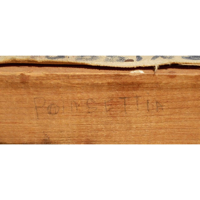 Red Mid Century Poinsettia Still Life by Claudia Dobbins For Sale - Image 8 of 8