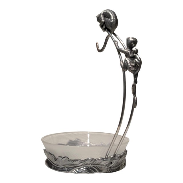 Metal Rare Arthur Court Monkey Banana Holder With Bowl For Sale - Image 7 of 11