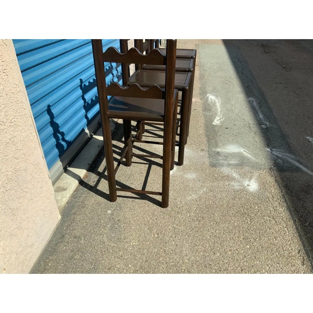 2000 - 2009 Solid Oak Country French Bar Stools-4 For Sale - Image 5 of 7