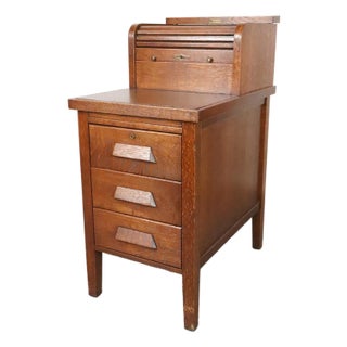 Antique the McCaskey Register Co. Quarter Sawn Oak File Cabinet For Sale